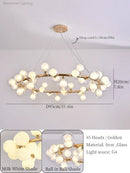 Modern gold glass ball led chandelier for dining room