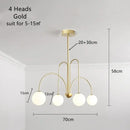 Modern gold glass ball led chandelier for dining room