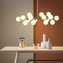 Modern gold glass ball led chandelier for dining room