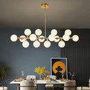 Modern gold glass ball led chandelier for kitchen and dining room