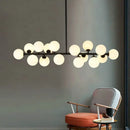 Modern gold glass ball led chandelier for kitchen and dining room