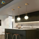 Modern gold glass ball led chandelier for living room