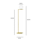 Modern gold glass ball led chandelier light bedroom floor lamp