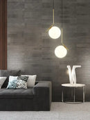 Modern gold glass ball led chandelier light living room floor lamp