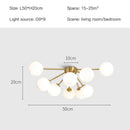 Modern gold glass ball led chandelier living room light