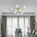 Modern gold glass ball led chandelier living room light