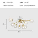 Modern gold glass ball led chandelier living room light