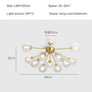Modern gold glass ball led chandelier living room light