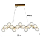 Modern gold glass ball led chandelier – living room pendant light