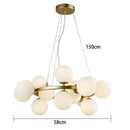 Modern gold glass ball led chandelier – living room pendant light