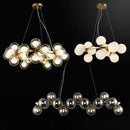 Modern gold glass ball led chandelier – living room pendant light