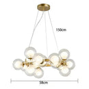 Modern gold glass ball led chandelier – living room pendant light