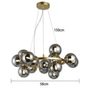 Modern gold glass ball led chandelier – living room pendant light