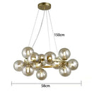 Modern gold glass ball led chandelier – living room pendant light