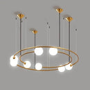 Modern gold glass ball led chandelier living room pendant light