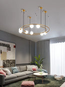 Modern gold glass ball led chandelier living room pendant light