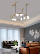 Modern gold glass ball led chandelier living room pendant light