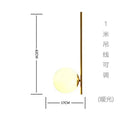 Modern gold glass ball led pendant light living room