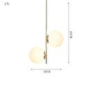 Modern gold glass ball led pendant light living room