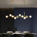 Modern gold glass ball led pendant lights dining kitchen chandelier