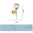 Modern gold glass ball led wall lights for bedroom passage