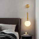 Modern gold glass ball led wall sconce for bedroom decor