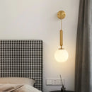 Modern gold glass ball led wall sconce for bedroom decor