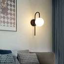 Modern gold glass ball led wall sconce for living room lighting