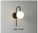 Modern gold glass ball led wall sconce for living room lighting