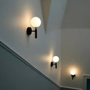 Modern gold glass ball mirror wall lights bedroom sconce