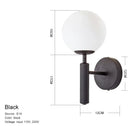 Modern gold glass ball mirror wall lights bedroom sconce