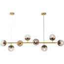 Modern gold glass ball pendant chandelier dining room art lighting