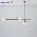 Modern gold glass ball pendant chandelier dining room art lighting