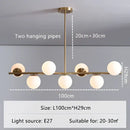 Modern gold glass ball pendant chandelier dining room led light