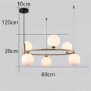 Modern gold glass ball pendant chandelier dining room light