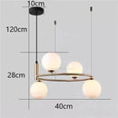 Modern gold glass ball pendant chandelier dining room light
