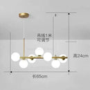 Modern gold glass ball pendant chandelier dining room light