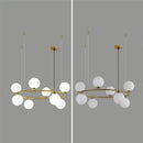 Modern gold glass ball pendant chandelier dining room light