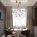 Modern gold glass ball pendant chandelier dining room light