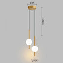 Modern gold glass ball pendant light bedroom hanging lamp