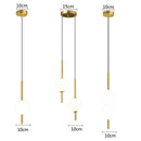 Modern gold glass ball pendant light bedroom hanging lamp