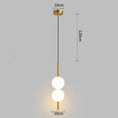 Modern gold glass ball pendant light bedroom hanging lamp