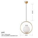 Modern gold glass ball pendant light dining room 3 light fixture