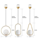 Modern gold glass ball pendant light dining room 3 light fixture