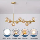 Modern gold glass ball pendant light dining room chandelier