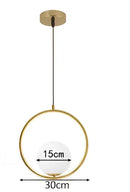 Modern gold glass ball pendant lights dining room glass globe decor