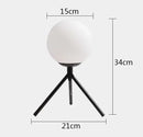 Modern gold glass ball table lamp bedroom frosted globe light