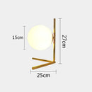 Modern gold glass ball table lamp bedroom frosted globe light