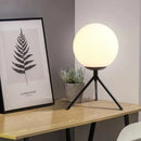 Modern gold glass ball table lamp bedroom frosted globe light
