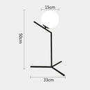 Modern gold glass ball table lamp bedroom frosted globe light